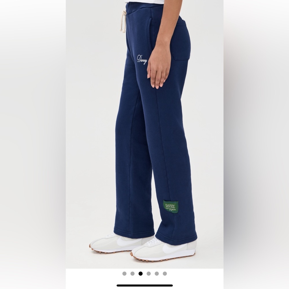 NWT Danzy Navy Straight Leg Pants sweatpants M - Picture 3 of 5